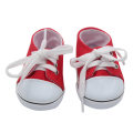 18'' Leisure Doll Canvas Shoes For 43 cm Bebe Reborn Doll Toys Accessories White Roundhead Lace-up Canvas Sneakers 1/3 BDJ