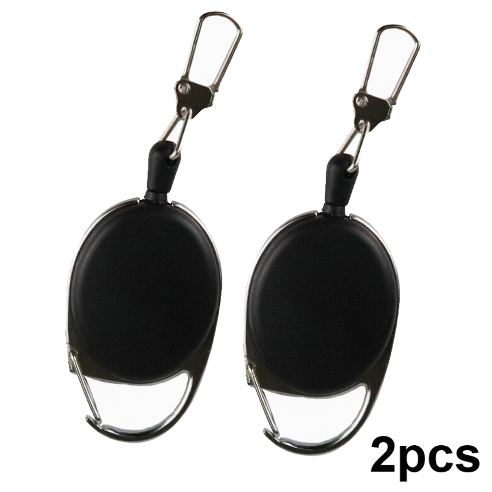 2pcs Retractable Pull Keychain Lanyard Clip Key Ring Buckle Badge Holder Accessories