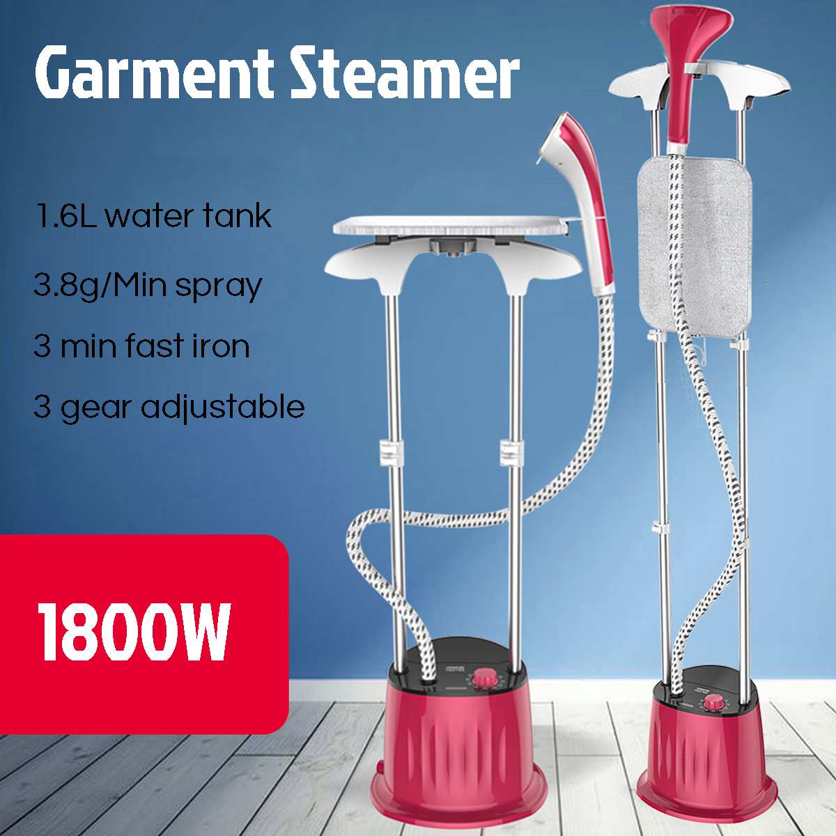 New 1800W Garment Steamer Household Handheld Ironing Machine 10 Gear Adjustable Vertical Flat Steam Iron Clothes Steamer