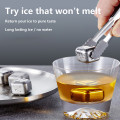 6pcs New Whisky Stones Ice Cubes Set Reusable Food Grade Stainless Steel Wine Cooling Cube Chilling Rock Party Bar Tool z2