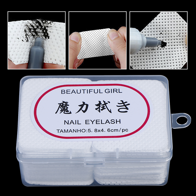 180pcs Lint-Free Paper Cotton Wipes Eyelash Glue Remover Wipe The Mouth Of The Glue Bottle Prevent Clogging Glue Cleaner Pads