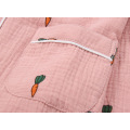 100% Crepe Cotton family pajamas sets women men and child Fresh carrots 100% cotton couples casual Long sleeve women sleepwear