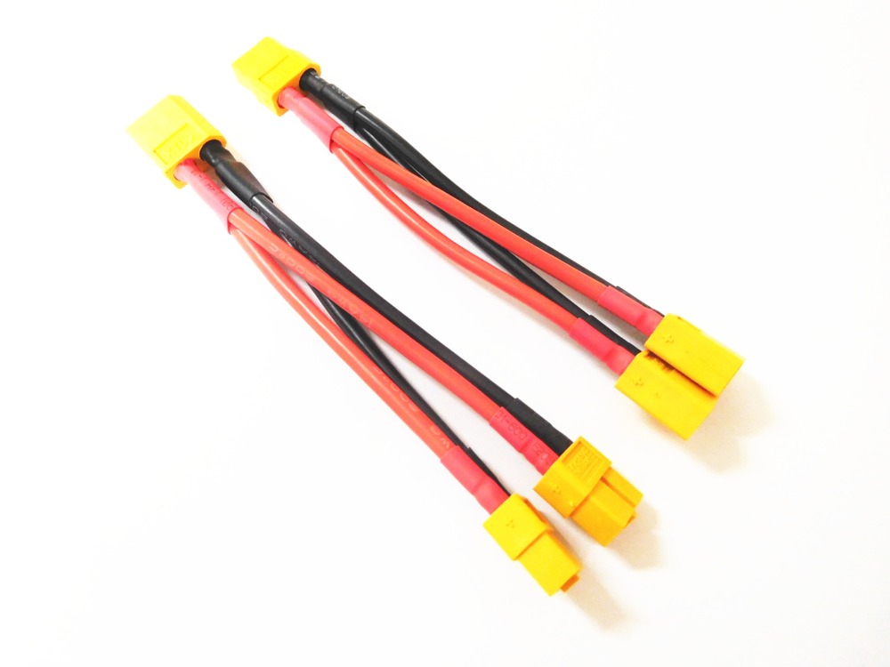 XT60 Parallel Deans T Plug Series Harness Battery Connector Cable Dual Extension Y Splitter Silicone Wire