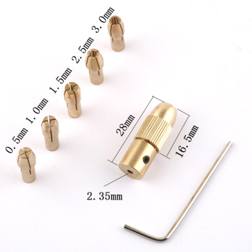 7pcs/set Mini DIY electric drill chuck collet Small Motor copper collet