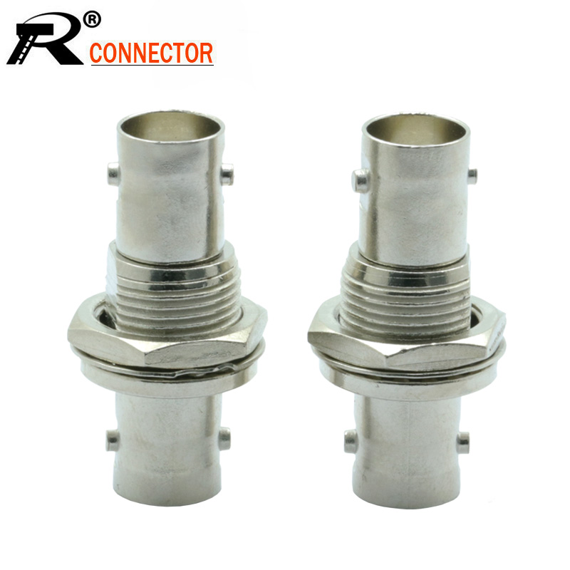 10pcs/lot Dual BNC Jack Socket Screw Panel Mount BNC Female to BNC Female Panel Chassis Adapter Coaxial Connector