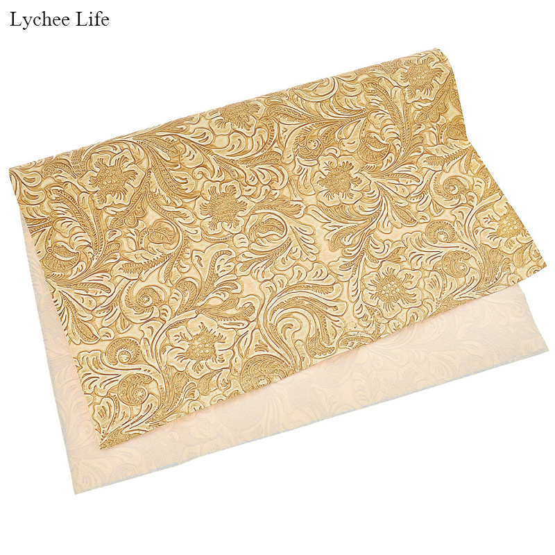 Lychee Life A3 Handmade Artificial Flower Leather Fabric For Garment Decor DIY Sewing Patchwork Clothes Accessories