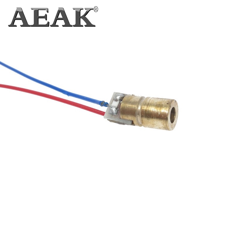 AEAK 10PCS 5V 650nm 5mW Adjustable Laser Dot Diode Module Red Sight Copper Head Mini Laser Pointer