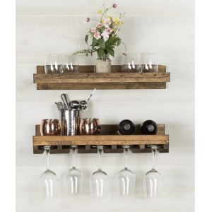 Wall Mounted Solid Wood Wine Rack