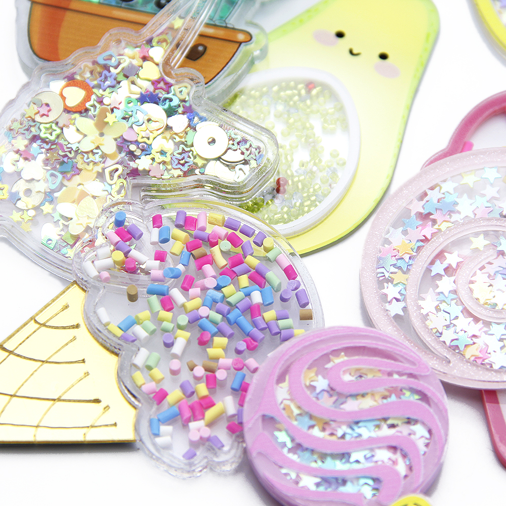 Mixed 10pcs/set Shaker Transparent Plastic Resin with Sequins DIY Make Hair Clip Accessories Jewelry Craft Phone Decor,1Yc8268