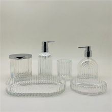 6pcs glass bathroom accessory set