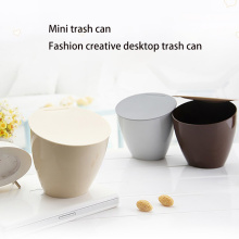 Plastic Office Desktop Trash Can Paper Basket Mini Waste Bin With Lid Garbage Box 3 colors for Home Kitchen Bedroom Accessories