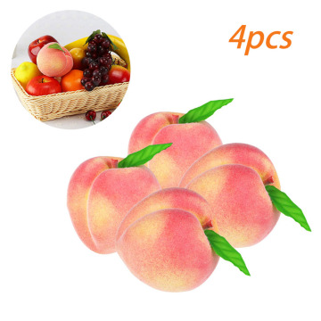 4PCS Artificial Fruits Simulation Peaches Foam Peaches Decoration Fake Fruit for Home Decor High imitation artificial Peaches