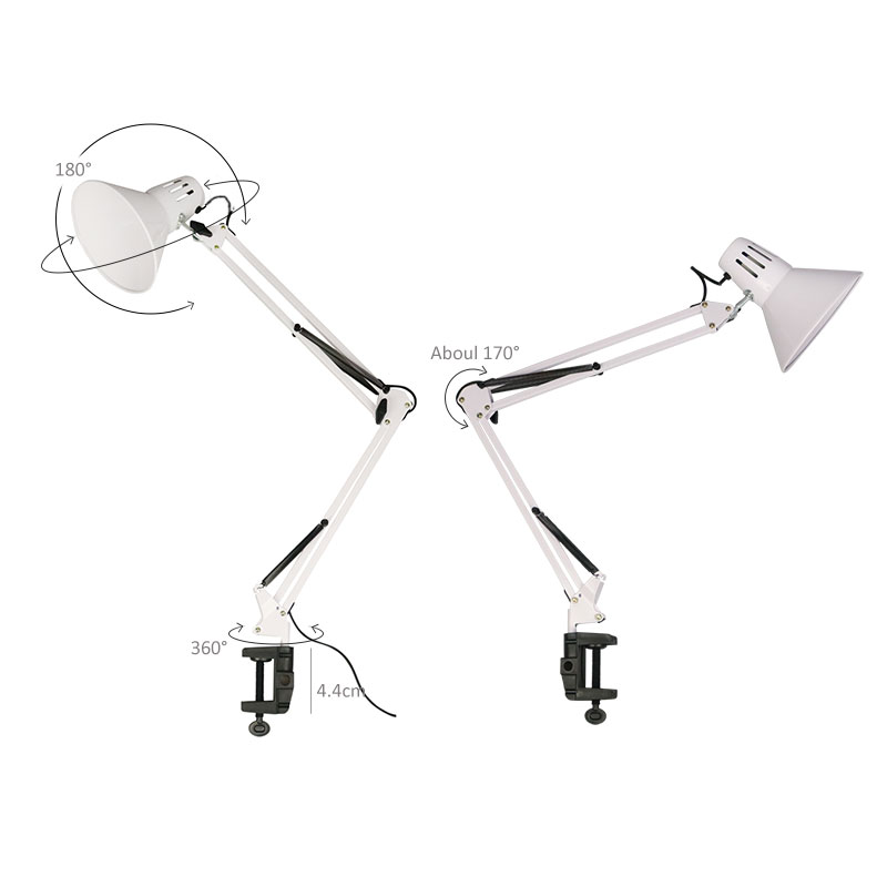 E27 Manicure Desk Lamp Flexible Hydroponic Growth Light Led Desk Lamp Home Office Modern Table Lamp Metal Architect Adjustable