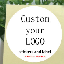 1000pcs custom stickers Wedding Paper Seals printed LOGO transparent clear Gift Tags Invitation Envelope Seals Kraft paper