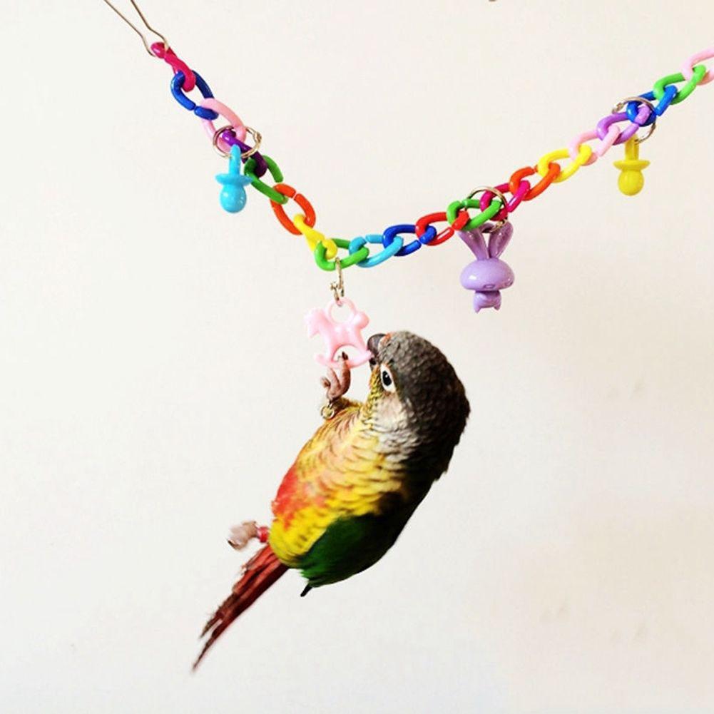 Colorful Bird Toy Parrot Swing Cage Toy Climbing Toy for Parakeet Cockatiel Budgie Lovebird 35cm