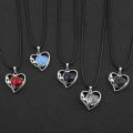 Love Heart Birthstone Necklaces for Women Gemstone Pendant Forever Diamond Jewelry Valentine's Day Christmas Anniversary