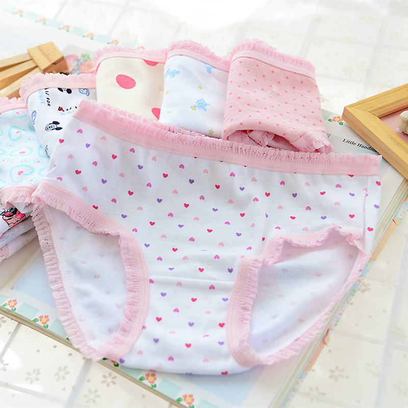 5Pcs/lot Girls Briefs Panties Kids Underpants Underwear Cotton Panties ATNN0065
