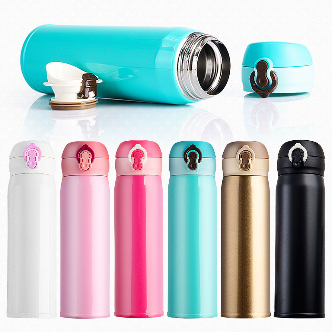 Portable 500ml Thermoses Bottle For Tea Vacuum Flask Thermoses Stainless Steel Straight Cup Thermoses Mug Women Mini Thermocup