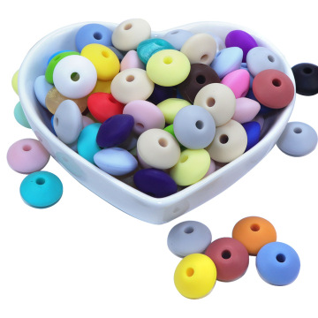 BOBO.BOX 100Pcs Silicone Beads Lentil 12mm Baby Teething Toys BPA Free Silicone Teether DIY Necklace Jewelry Pearl Baby Care