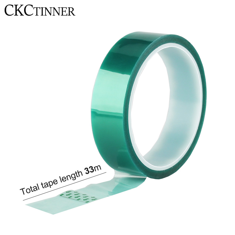 5/6/8/10/12/15/20-80MM x 33M Green High Temperature Resistant Kapton Tape Polyimide For Electric Task/grills/powder coating