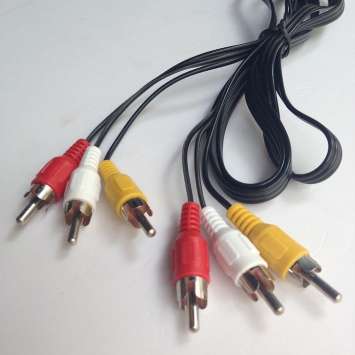 1PC 3 RCA Male to 3 RCA Male Audio Video Cable Adapter DVD HDTV AV Stereo Extension Cable Connectors Plug 1M 1.5M