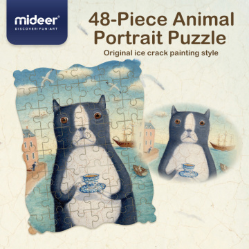 MiDeer Puzzle Kids Puzzles Educational Toys Children Toys Paper Toys Animal Portrait Art Puzzle 48 PCS For Children Gifts