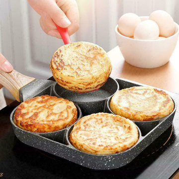 4-hole Omelet Pan For Burger Eggs Ham PanCake Maker Frying Pans Creative Non-stick No Oil-smoke Breakfast Grill Wok Cooking Pot