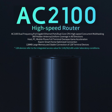 Xiaomi AC2100 High-speed Router Dual Frequency Band WiFi 128MB 2.4GHz 5GHz 360° Coverage Dual Core CPU Game Remote APP Control