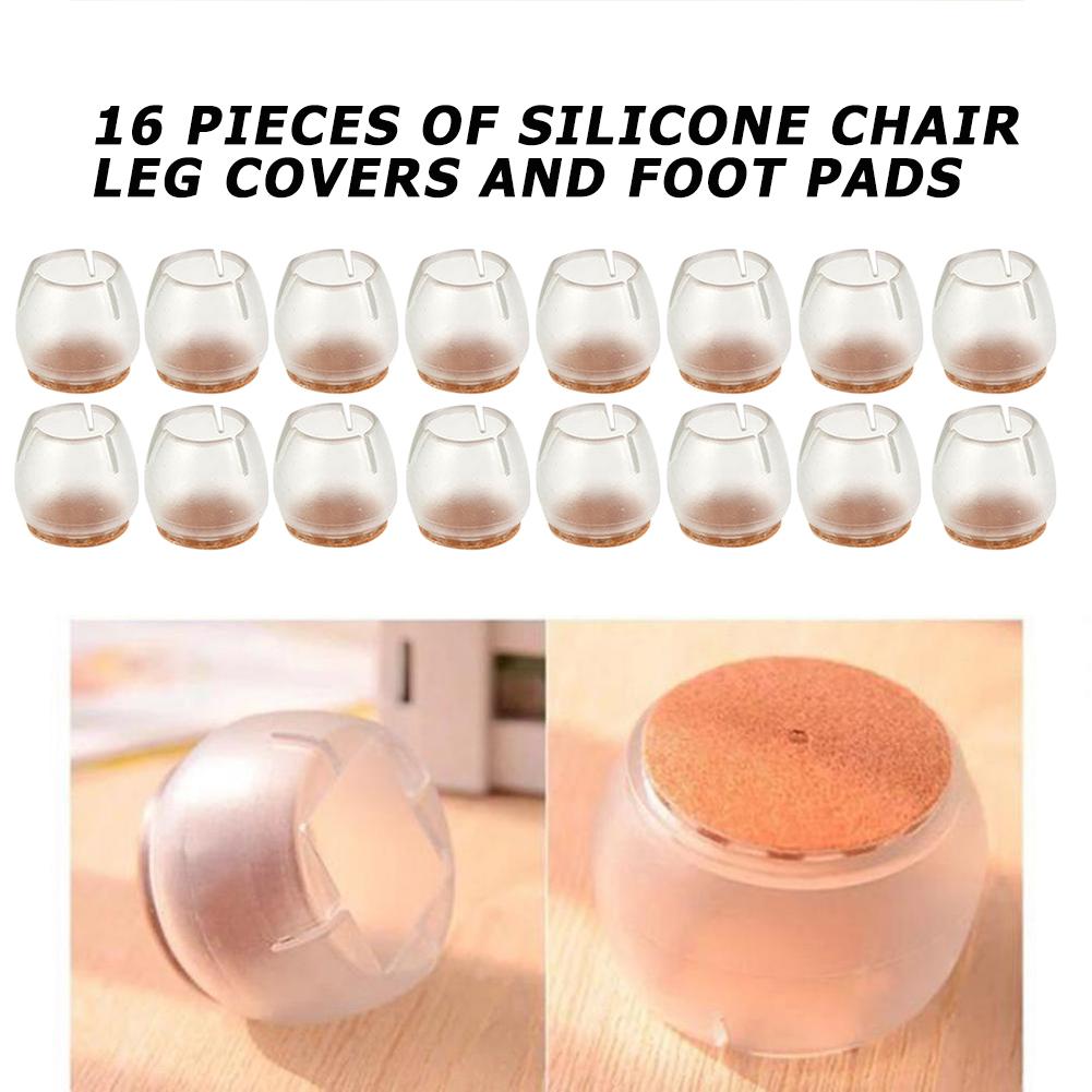 16pcs Non-slip Round Home Chair Leg Foot Protect Felt Pad Furniture Table Sofa Base Cap Chair Leg Cover Floor Protection Silence