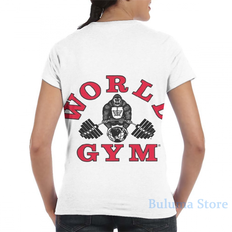 Gorilla World Gym men T-Shirt women all over print fashion girl t shirt boy tops tees Short Sleeve tshirts