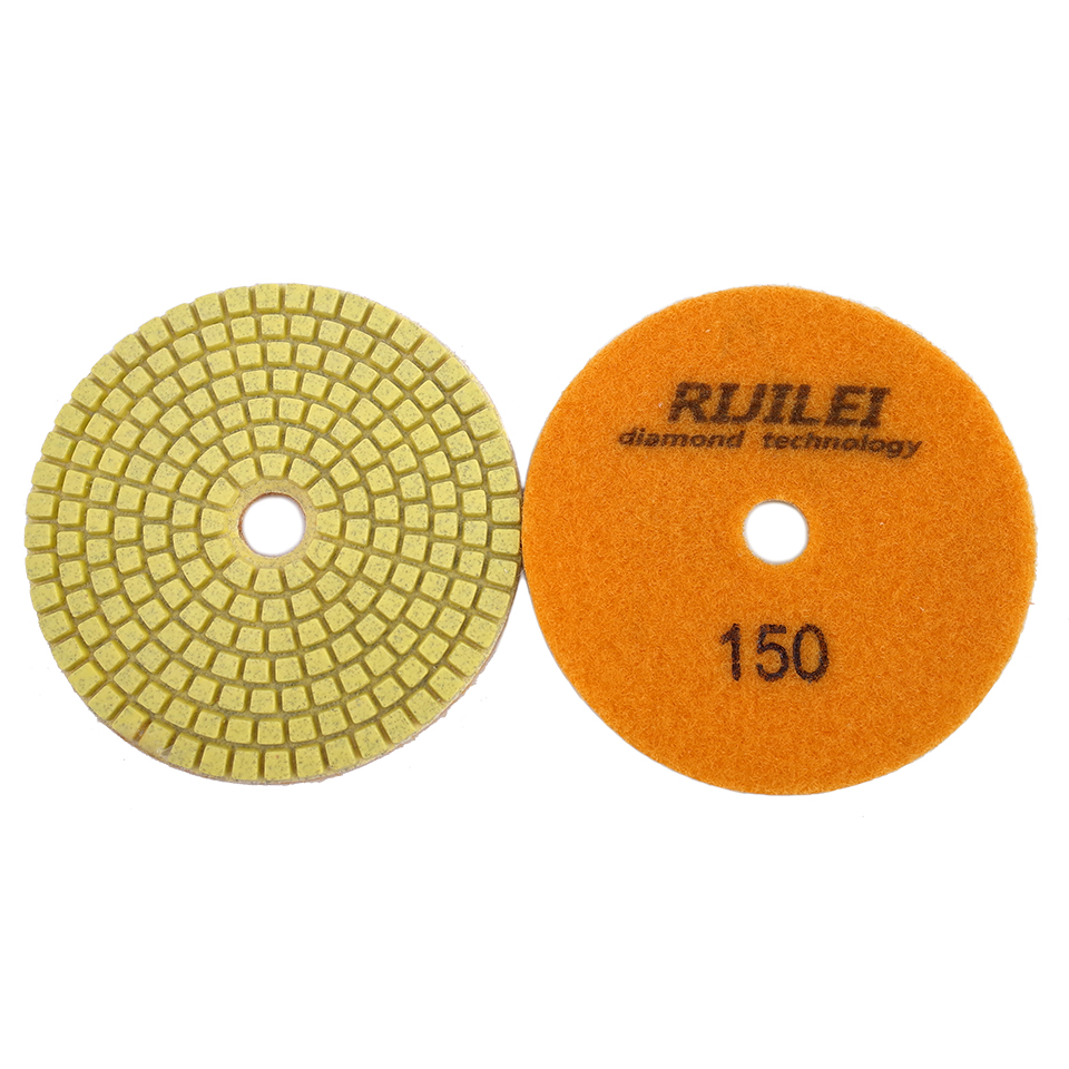 RIJILEI 1PCS 3"/4" Wet/Dry Diamond Polishing Pad Flexible Grinding Discs For Granite Marble Stone Concrete Floor Polishing ZJ10
