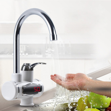 Instant Tankless Electric Hot Water Heater Faucet Kitchen Electrical Faucet With LED Temperature Display 3000W