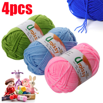 4pcs crochet Yarn Cotton Knitting Yarn Crochet Yarn for Knitting Anti-Static Soft Cheap Yarn Factory Price for Sale