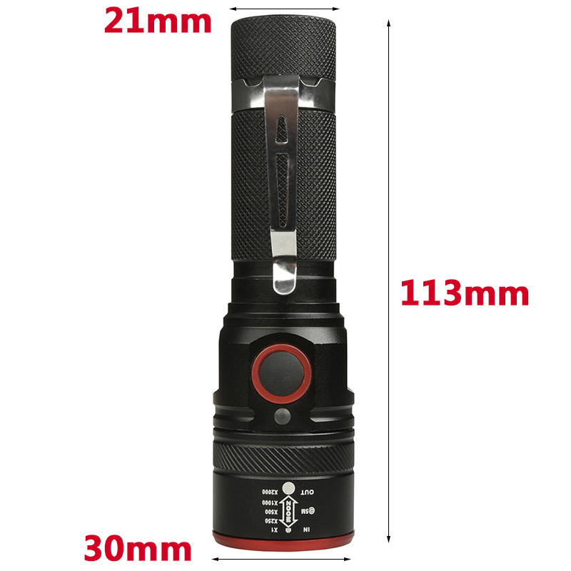 XM-L T6 Led Flashlight 3000lm USB Rechargeable 18650 Battery Torch Aluminum Waterproof 3 Mode Lantern for Cycling Camping Litwod