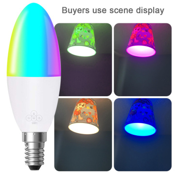 Smart WiFi Candle Bulb RGB Projector Spotlight Bulb Holder Alexa Google Home / IFTTT 6W Smart Voice Control for Home Decoration