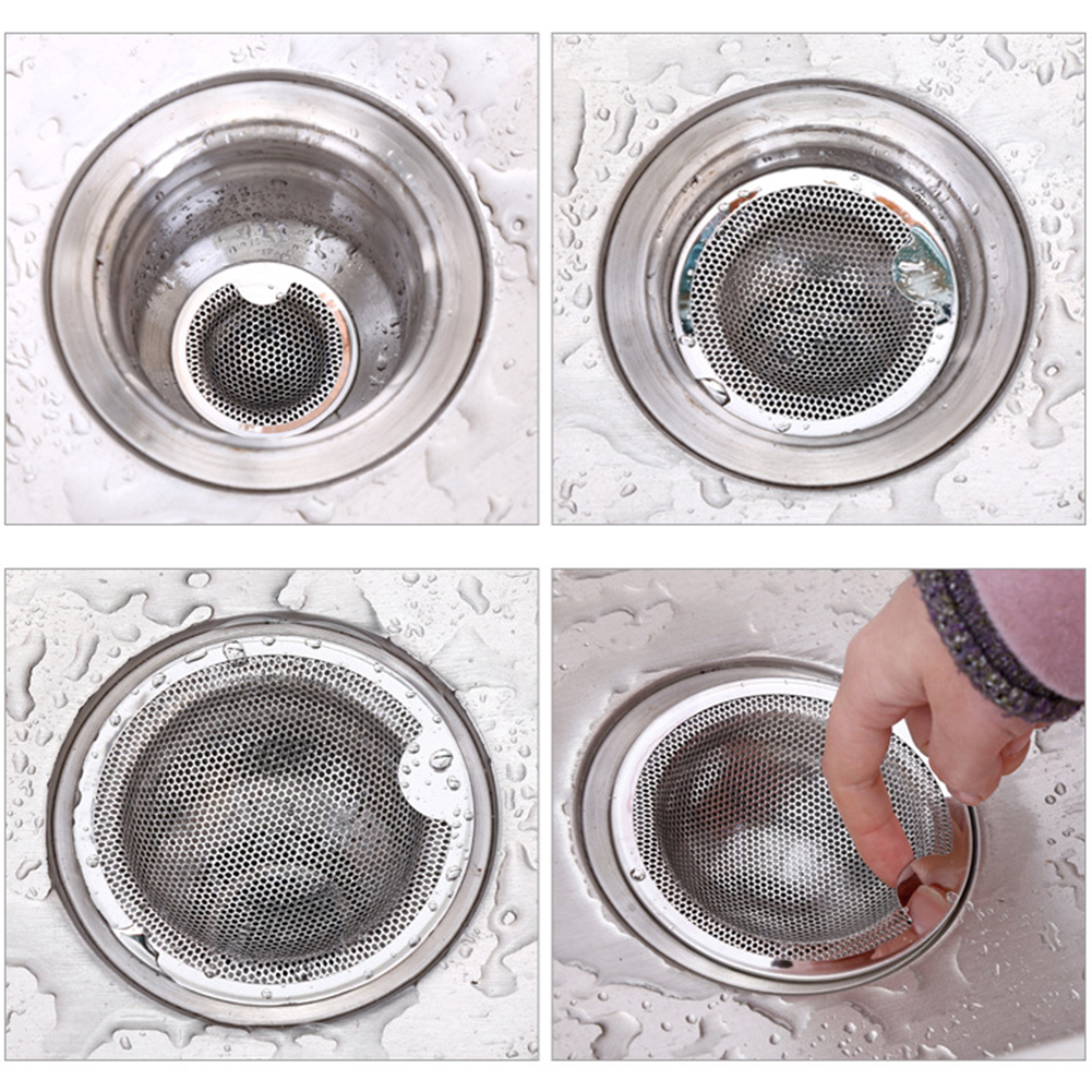 Stainless Steel Sink Filter Shower Sewer Outfall Anti-blocking Floor Drain Strainer Bathtub Hair Catcher Stopper Kitchen Bathroo