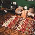 BALLE Bohemian Carpet Hand Woven Cotton Linen Carpet Rug Bedside Rug Geometric Floor Mat Living Room Bedroom Carpet Home Decor
