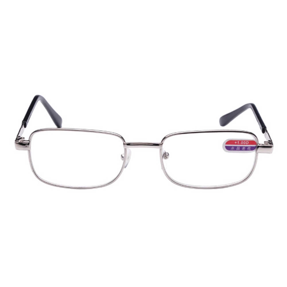 Men Women Glass Optical Lense Presbyopia Reading glasses Silver Metal frame Eyeglasses +1.0 +1.5 +2.0+2.5+3.0+3.5+4.0 Unisex