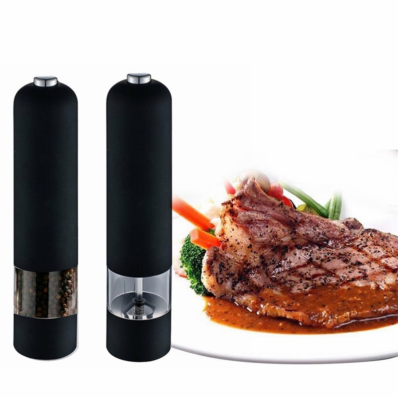 2pcs Pepper Grinder Automatic Mills Electric Salt Spice Pepper Herb Mills Grinder with LED Light Mill Pepermolen Kitchen Tools
