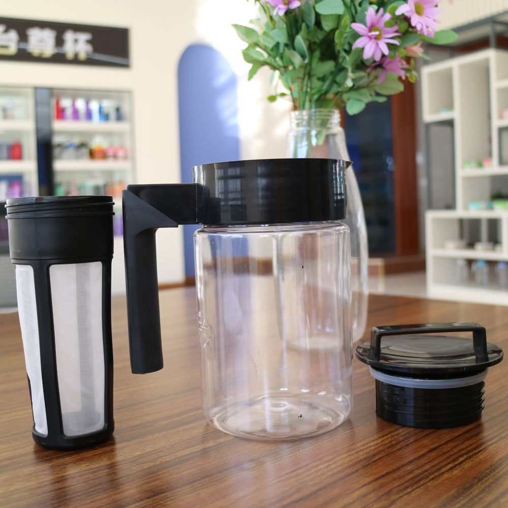 900ML Cold Brew Iced Coffee Maker Airtight Seal Silicone Handle Coffee Kettle Non-slip silicone handle Coffee Kettle Hot Sale