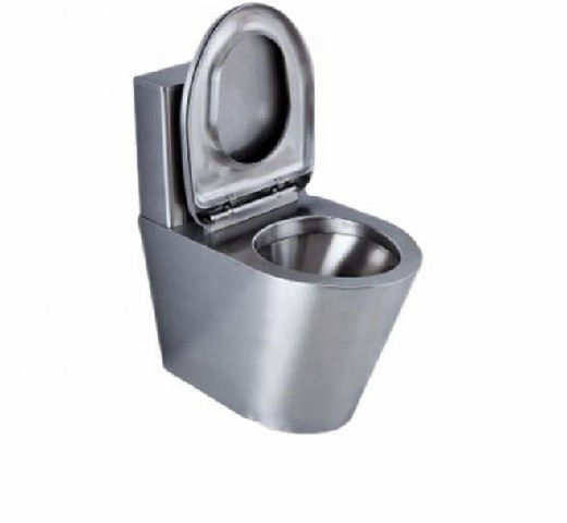 Stainless steel toilet with lid