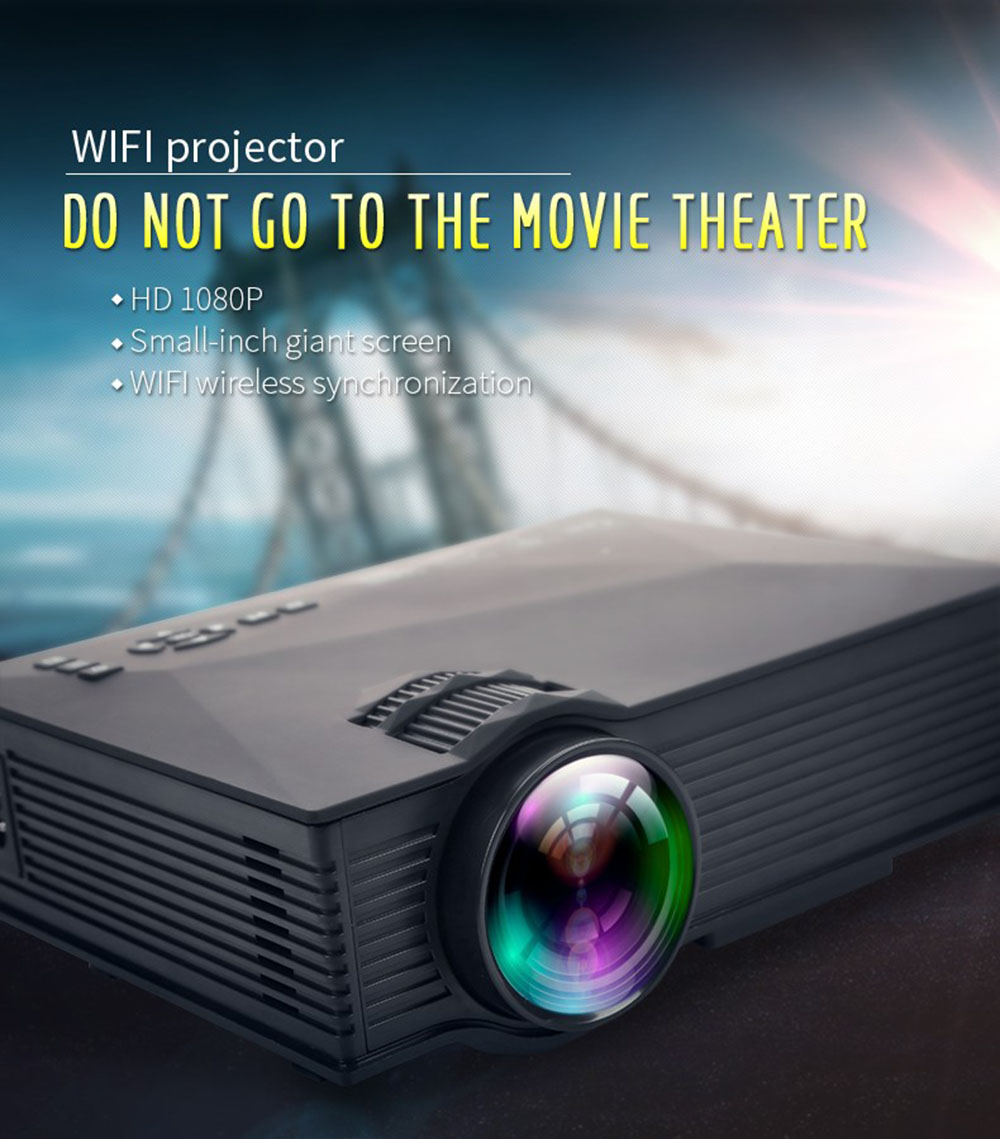 UNIC UC68 Mini Projector 1800 lumens LED ProjectorMultimedia Home Theatre HD 1080p Better Than UC46 Support Miracast Airplay