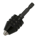 1/4 Inch Hex Shank Keyless Drill Chuck Quick Change Adapter Converter 0.3-6.5MM (Black)