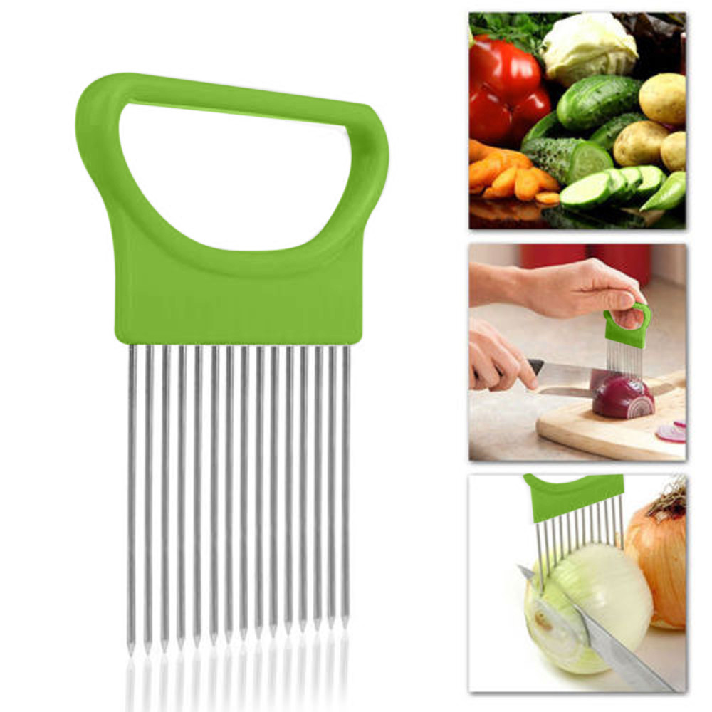 Kitchen Cutting Tools Tomato Onion Vegetables Slicer Cutting Aid Holder Guide Slicing Cutter Safe Fork Gadgets Vegetables