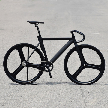 700C frame Muscular Aluminum alloy Bike 52cm Fixed Gear Bike Track Bike Bicycle with 3 Spoke Magnesium Alloy wheel rim V Brake