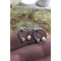 Rose Two C Silver Pearl Cubic Zirconia Women Earrings Classic Fashion 925 Sterling Silver Earrings Models