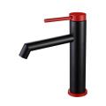 304 Stainless-steel black red single hole basin faucet