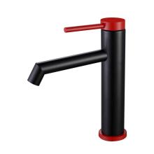 304 Stainless-steel black red single hole basin faucet