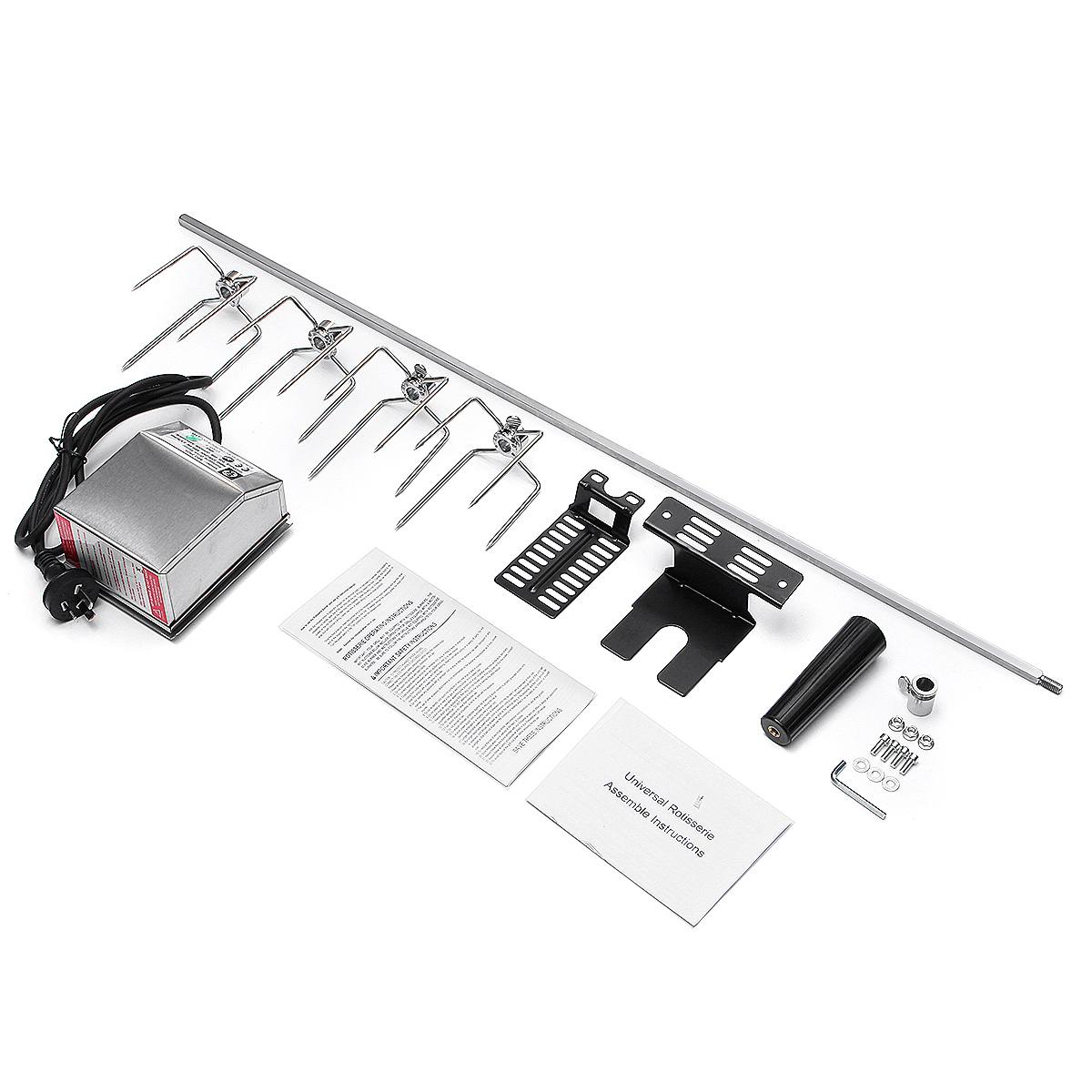 Automatic BBQ Grill Rotisserie Parts Electric BBQ Motor Spit Roaster Rod Meat Fork Outdoor Camping Cooking Tools 220-240V 82cm