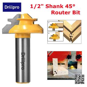 Drillpro 45 Degree Lock Miter Router Bit 1/2